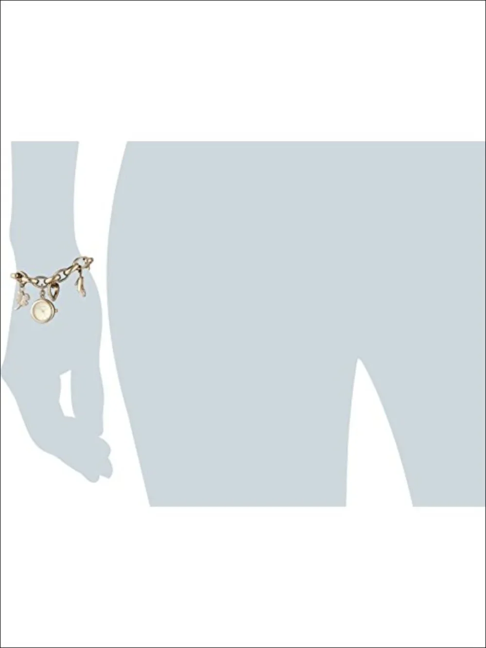 Premium Crystal Accented Gold-Tone Charm Bracelet Watch